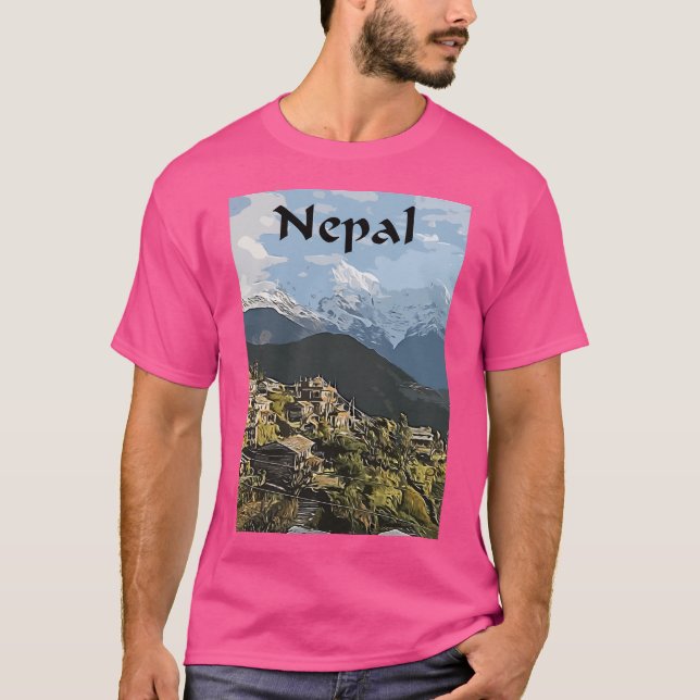 Nepal Travel Vector T Shirt (Framsida)