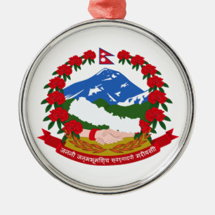 Nepal vapensköld julgransprydnad metall