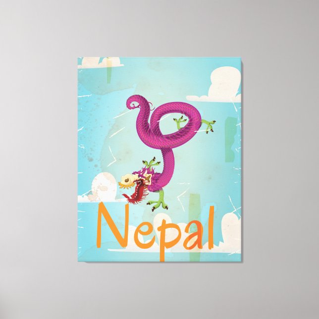 Nepal Vintage Resemapposters Canvastryck (Framsida)