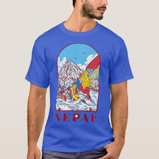 Nepalbergen klättrar på Himalaya Mount Everest T Shirt
