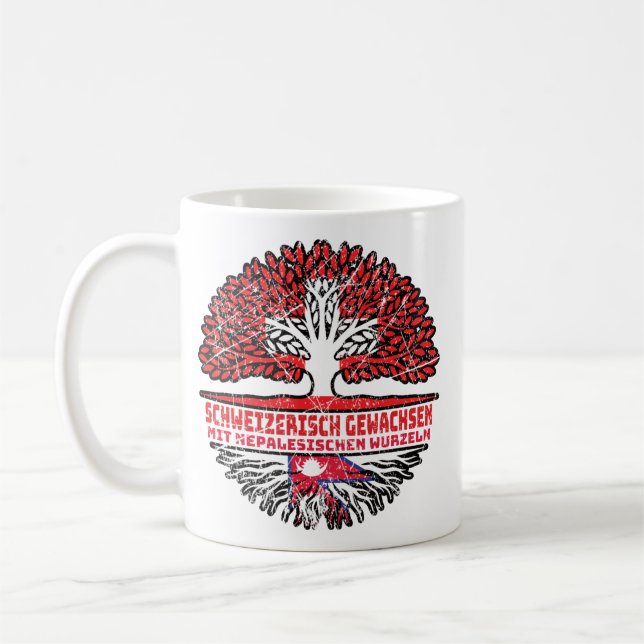 Nepalesisch Schweizer Schweiz Baum Wurzel Kaffemugg (Vänster)