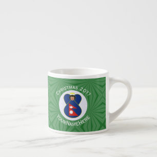 Nepalesisk Ängel Julflagga Personlig Espressomugg