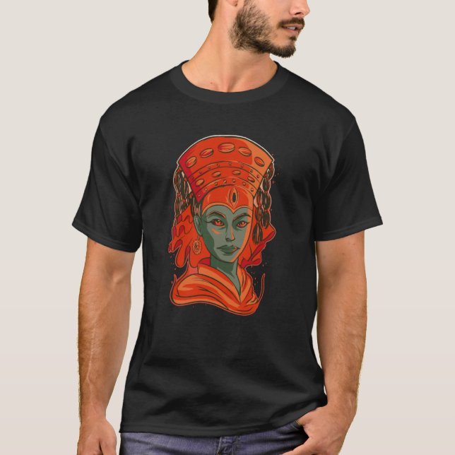 Nepalesisk nepalesisk Godess Kumari Bust Statue Ne T Shirt (Framsida)