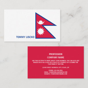 Nepalesiska Flagga, Flagga Nepal Visitkort
