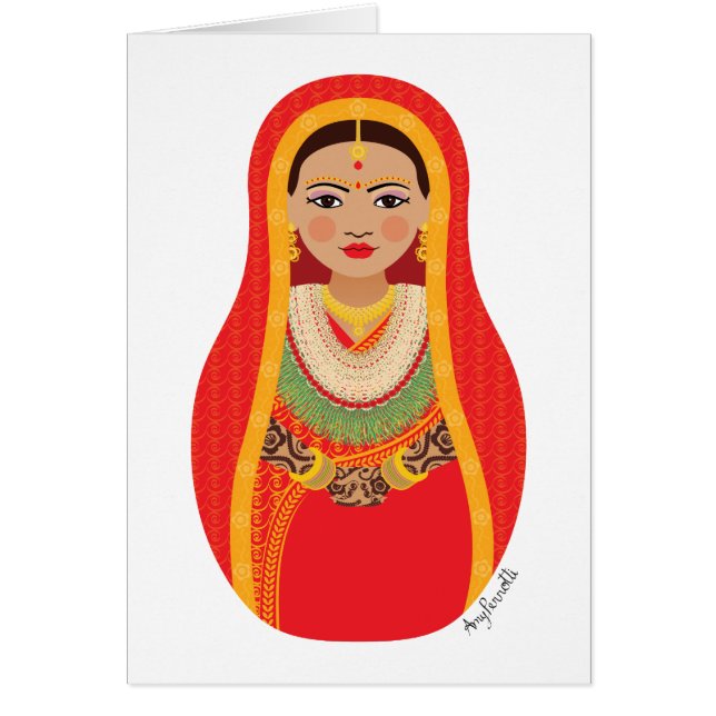 Nepali Bride Matryoshka Card OBS Kort (Framsidan)