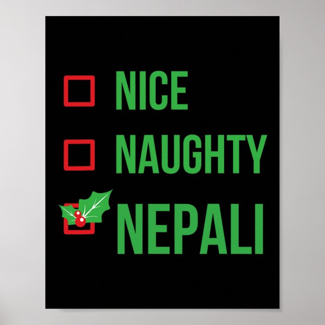 Nepali Funny Nepal Pajama julgåva Poster (Framsidan)