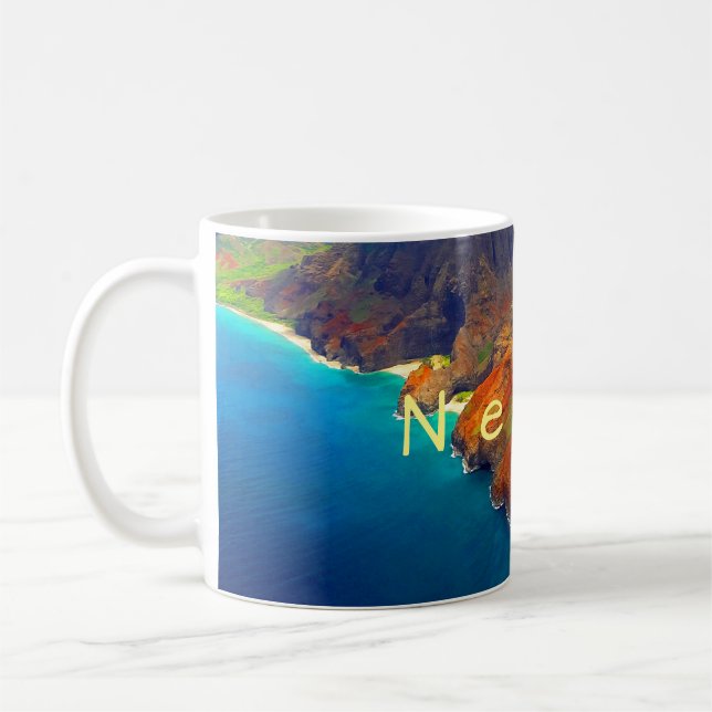 Nepalikusten Kauai Hawaii Kaffemugg (Vänster)