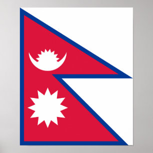 Nepals flagga poster
