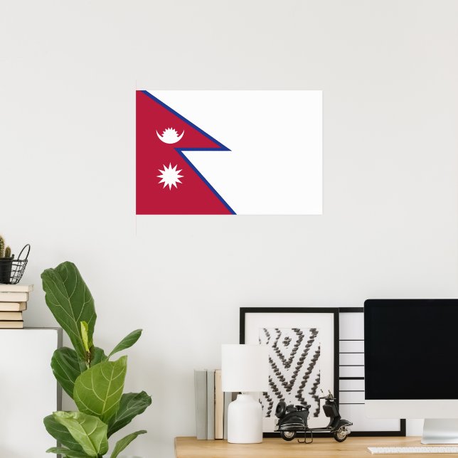 Nepals flagga poster (Hemmakontoret)