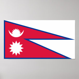 Nepals flagga poster