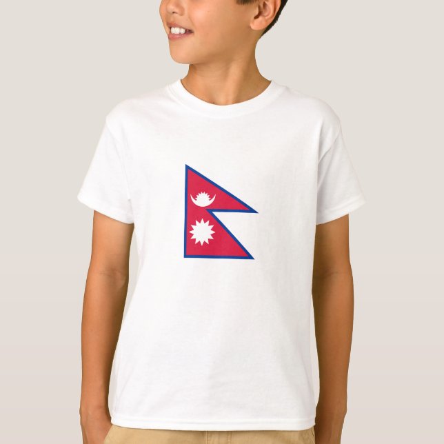 Nepals flagga t shirt (Framsida)