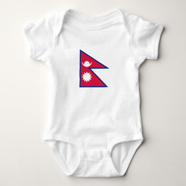 Nepals flagga t shirt (Framsida)