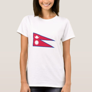 Nepals flagga t shirt
