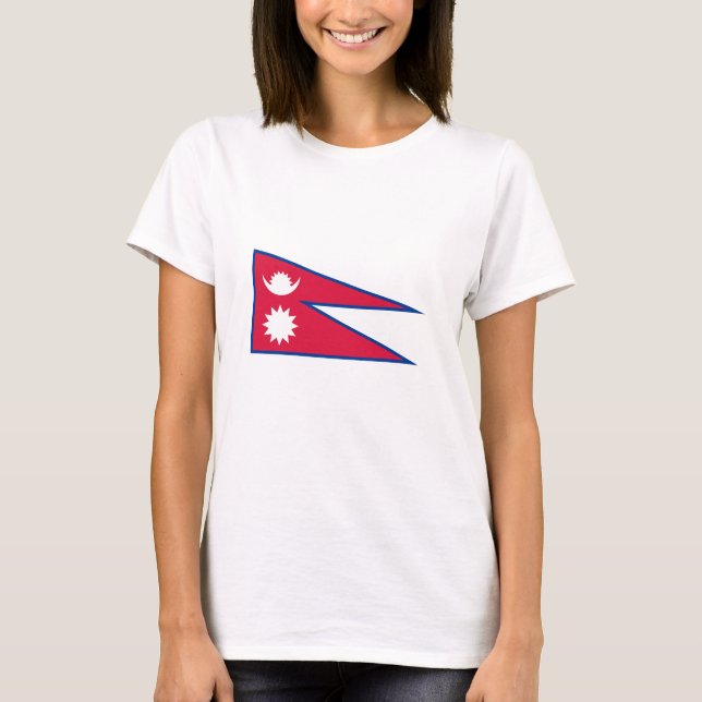 Nepals flagga t shirt (Framsida)