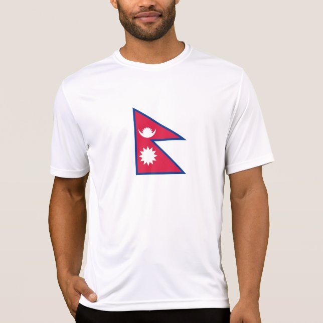 Nepals flagga t shirt (Framsida)