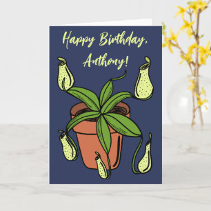 Nepenthes Kannväxt Illustration Personlig Kort