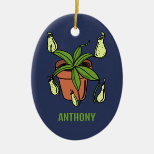 Nepenthes Pitcher Plant Illustration Personlig Julgransprydnad Keramik