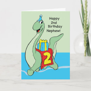 Nephew, 2:a födelsedag Dinosaur Kort