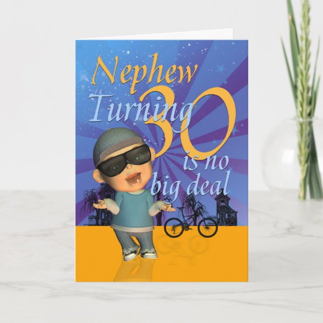 Nephew - 30års födelsedag Card Cute Boy Kort (Framsida)