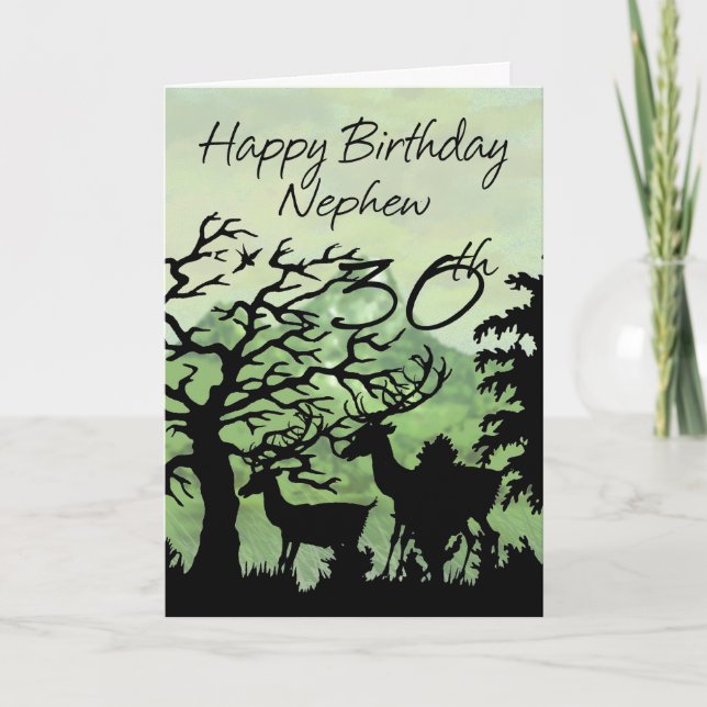 Nephew - 30års födelsedag Card Woodland Kort (Framsida)