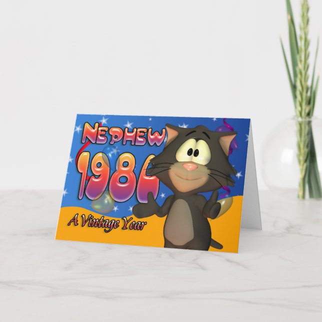 Nephew - 30års födelsedag-kort Kat 1980 Kort (Framsida)