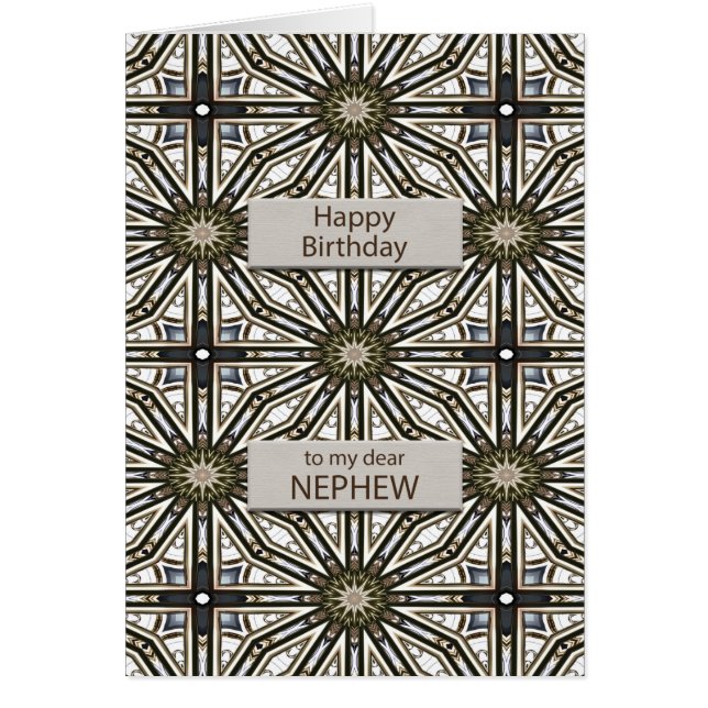 Nephew Birthday Abstrakt Mandala Design Hälsningskort (Framsidan)