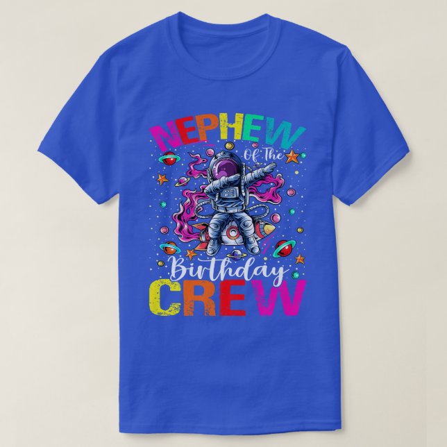 Nephew Birthday Crew Astronaut Space Planets T Shirt (Design framsida)