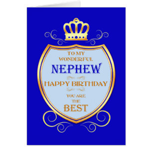 Nephew Birthday med Shield Hälsningskort