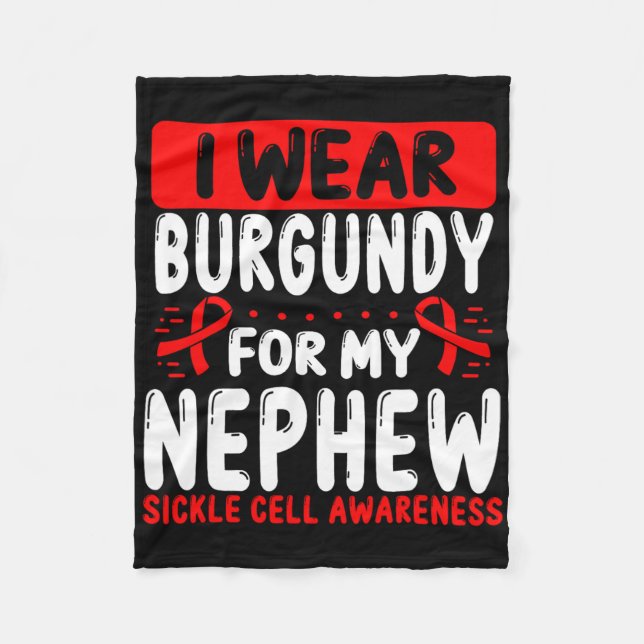 Nephew Burgundy Ribbon Moster farbror Sickle Cell  Fleecefilt (Framsidan)