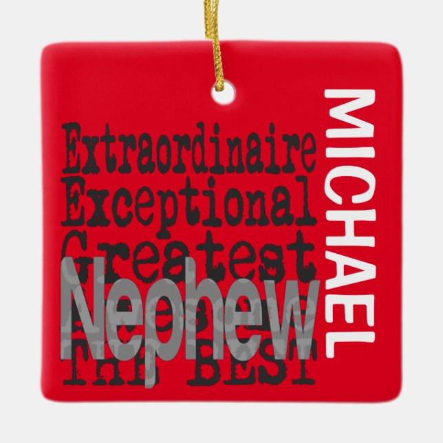 Nephew Extraordinaire ANPASSNINGSBAR Julgransprydnad Keramik (Framsida)