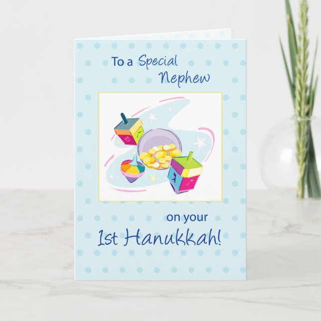 Nephew First Hanukkah Helgkort (Framsida)