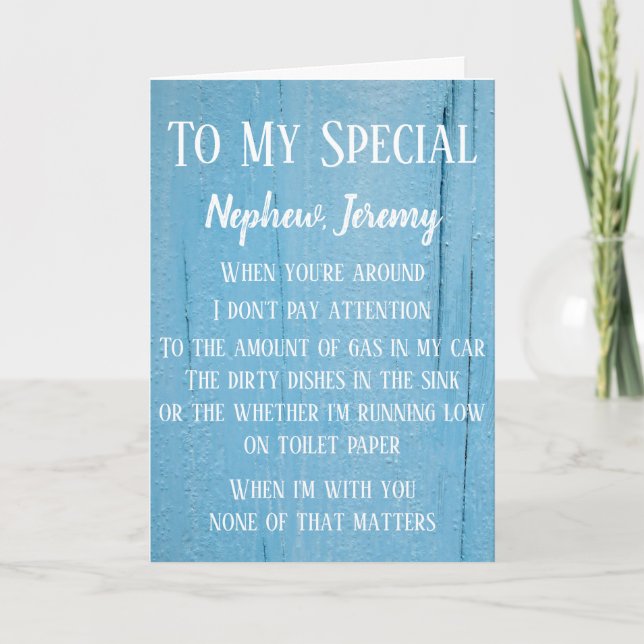 Nephew Funny Blue Birthday Card Kort (Framsida)