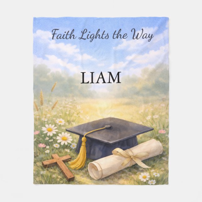 Nephew Graduation Personalized Christian Gift Fleecefilt (Framsidan)