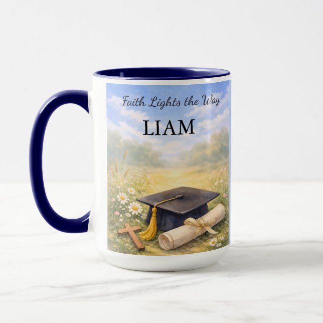 Nephew Graduation Personalized Christian Gift Mugg (Vänster)