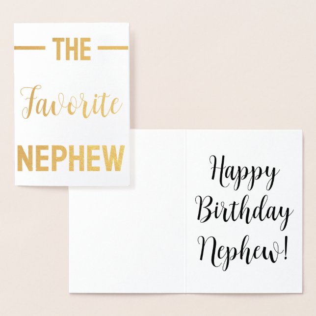 Nephew Greeting Card Funny Anpassningsbar Personli Folierat Kort (Display)