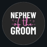 Nephew i familjen Groom Bröllop Giftermål Party Runt Klistermärke<br><div class="desc">Nephew i familjen Groom Bröllop Giftermål Party</div>