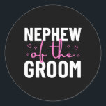 Nephew i familjen Groom Bröllop Giftermål Party Runt Klistermärke<br><div class="desc">Nephew i familjen Groom Bröllop Giftermål Party</div>