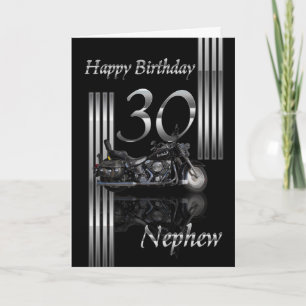 Nephew - motorcykel med 30års födelsedag-kort kort