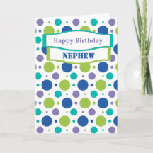 Nephew Niece Blue Polka Dot Birthday Greetings