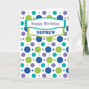 Nephew Niece Blue Polka Dot Birthday Greetings Kort