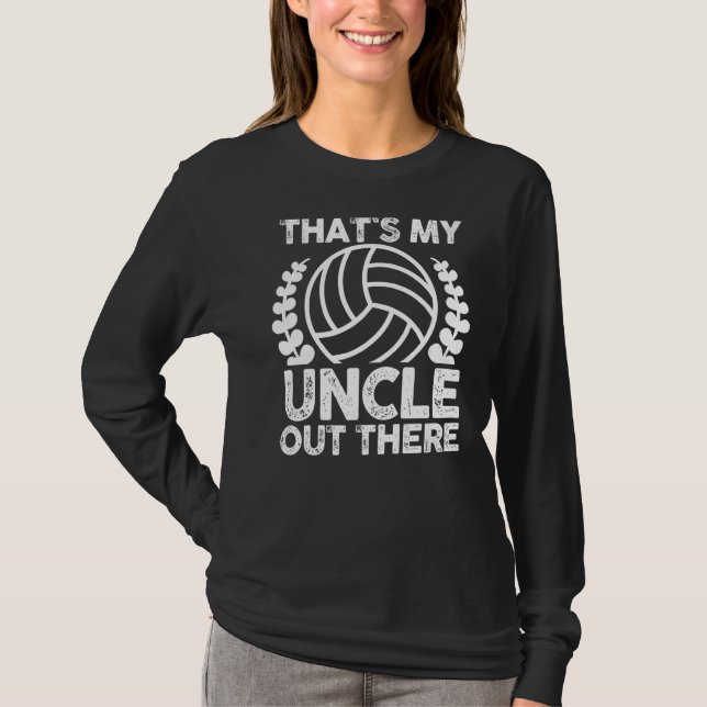 Nephew Niece farbror Volleyball T Shirt (Framsida)