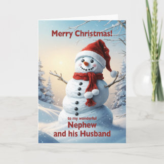 Nephew och hans Make-jul Snögubbe Helgkort