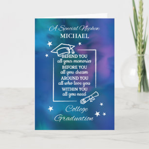 Nephew Personalize College Graduation Quote Kort
