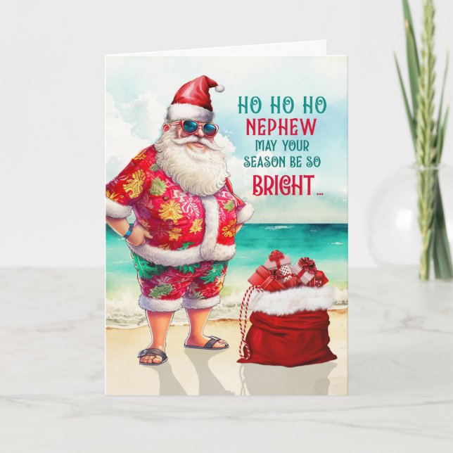 Nephew Santa i Sunglasses Funny jul Helgkort (Framsida)