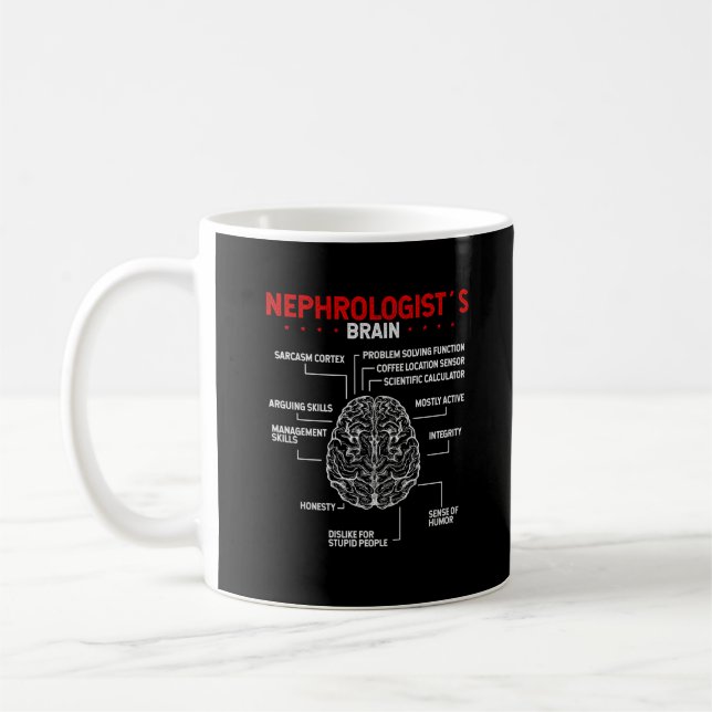 Nephrolog Doktor Brain Kidney Surgeon Tech Kaffemugg (Vänster)
