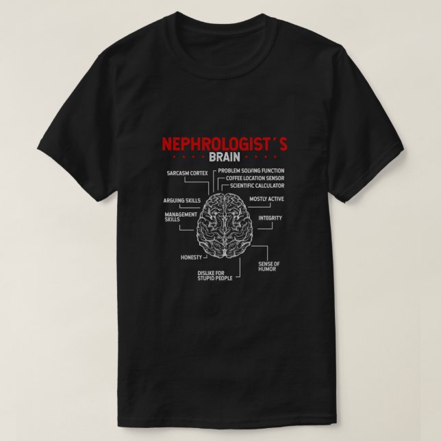Nephrolog Doktor Brain Kidney Surgeon Tech T Shirt (Design framsida)