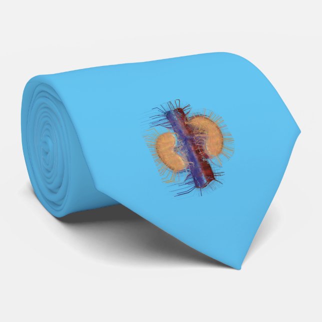 Nephrolog Tie Unie Artsy Kidney Design Blue Slips (Rullad)
