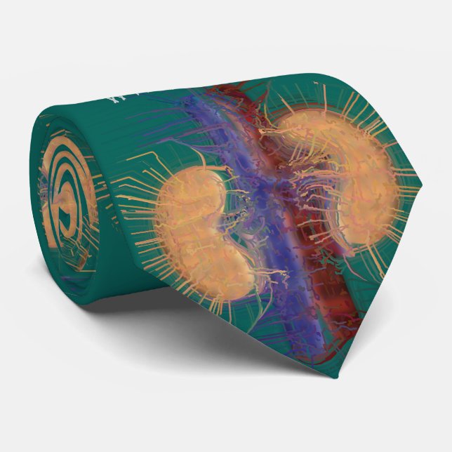 Nephrolog Tie Unique Artsy Kidney Design #14 Slips (Rullad)