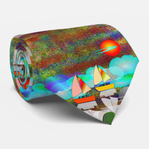 Nephrologist Unique Artsy Sailboat #45 Neck Tie Slips