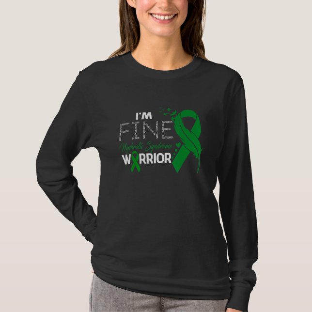 Nephrotic Syndrome Warrior I'm Fine Feather T Shirt (Framsida)
